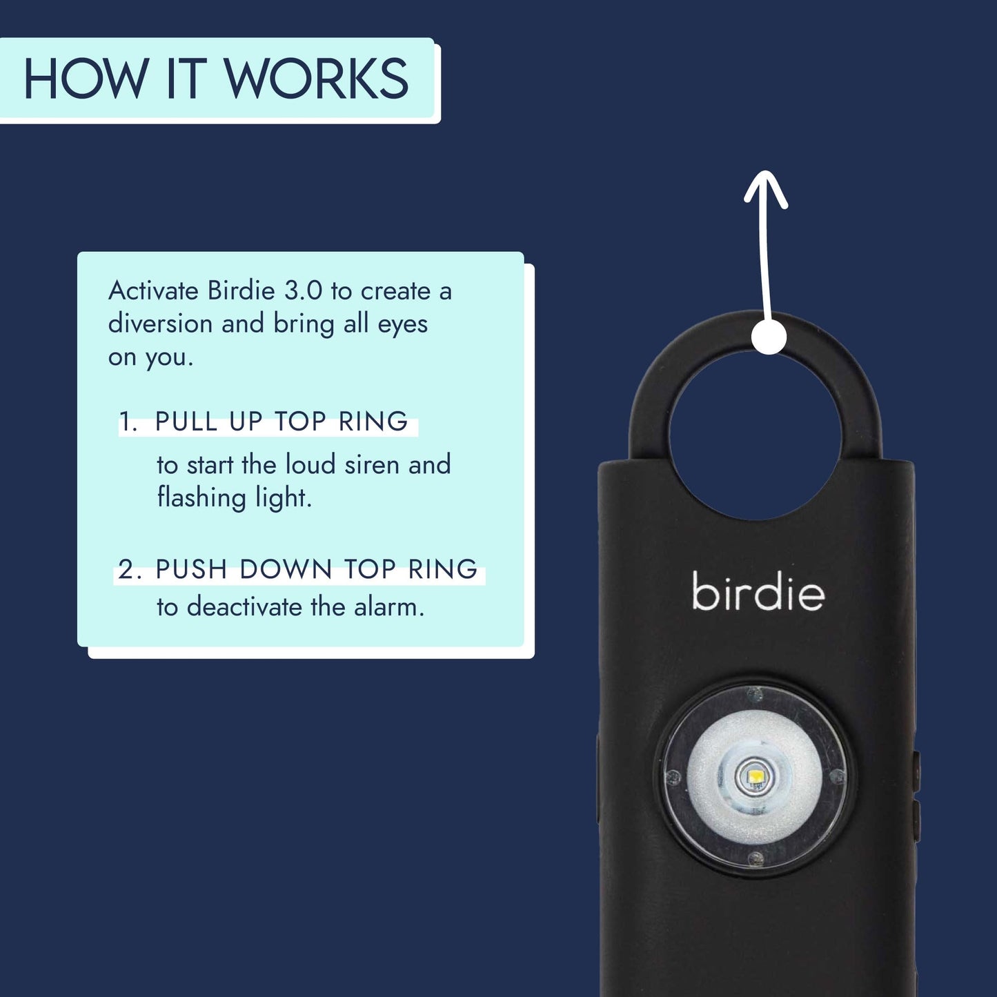 She’s Birdie 3.0 New Version – The Original Personal Safety Alarm for Women by Women–Loud Siren, Flash Light and Rechargeable Battery in a Variety of Colors (Aqua Blue)