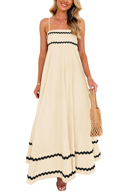 PRETTYGARDEN Women's Summer Spaghetti Strap Boho Maxi Dress