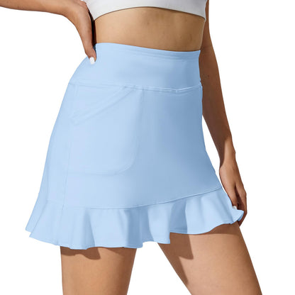 M MOTEEPI 15" Golf Skorts for Women with 4 Pockets High Waisted Ruffle Athletic Tennis Casual Skirts Summer