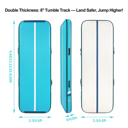 Tumble Track, Inflatable Tumbling Mat,Tumble Track Mats for Gymnastics, and Tumble Track with 4/6/8 Inches Thickness for Home, Training, Cheerleading, Yoga, Water with Pump