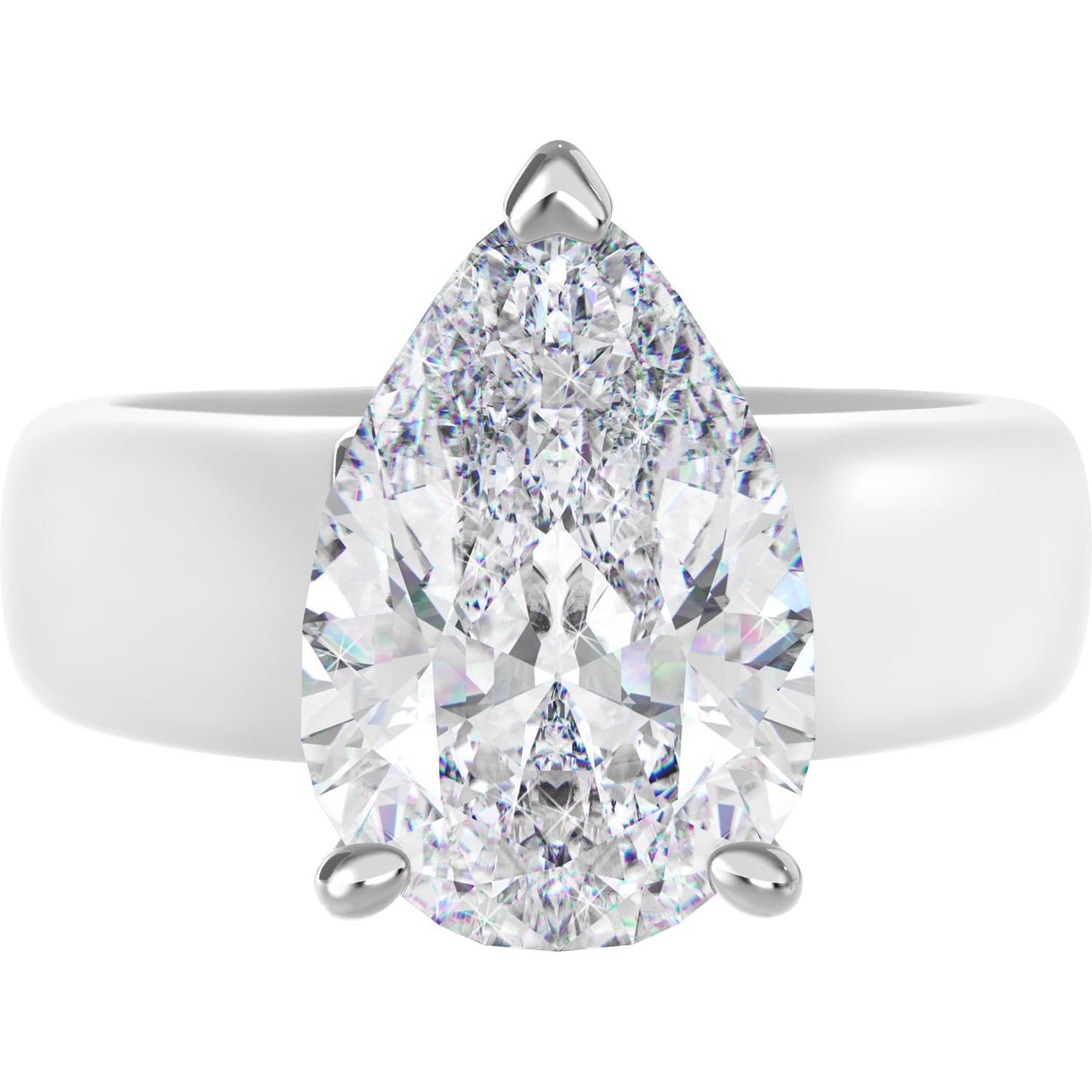 Rinfit Silicone Ring with Stone - Pear Cut Cubic Zirconia Solitaire Engagement Ring for Women - Rubber Wedding Bands - Patent Pending