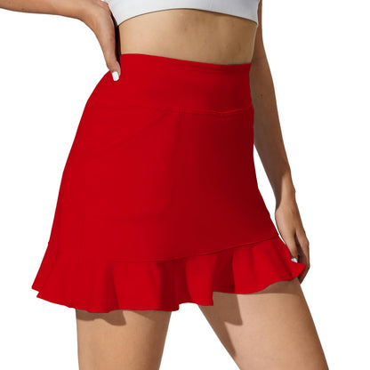 M MOTEEPI 15" Golf Skorts for Women with 4 Pockets High Waisted Ruffle Athletic Tennis Casual Skirts Summer