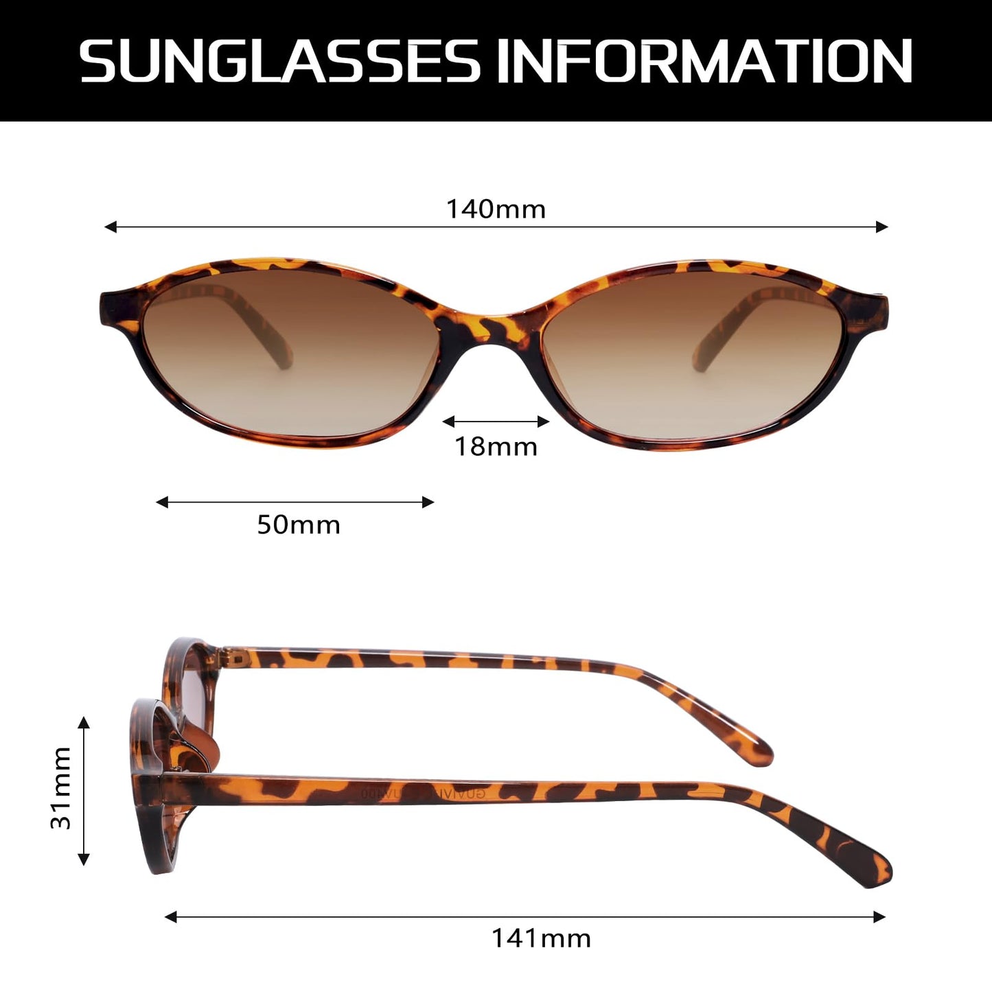 GUVIVI Retro Oval Sunglasses for Women