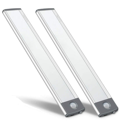 54-LED Motion Sensor Cabinet Light,Under Counter Closet Wireless USB Rechargeable Kitchen Night Lights,Battery Powered for Wardrobe,Cabinet,Cupboard（Warm Light）-2Pack