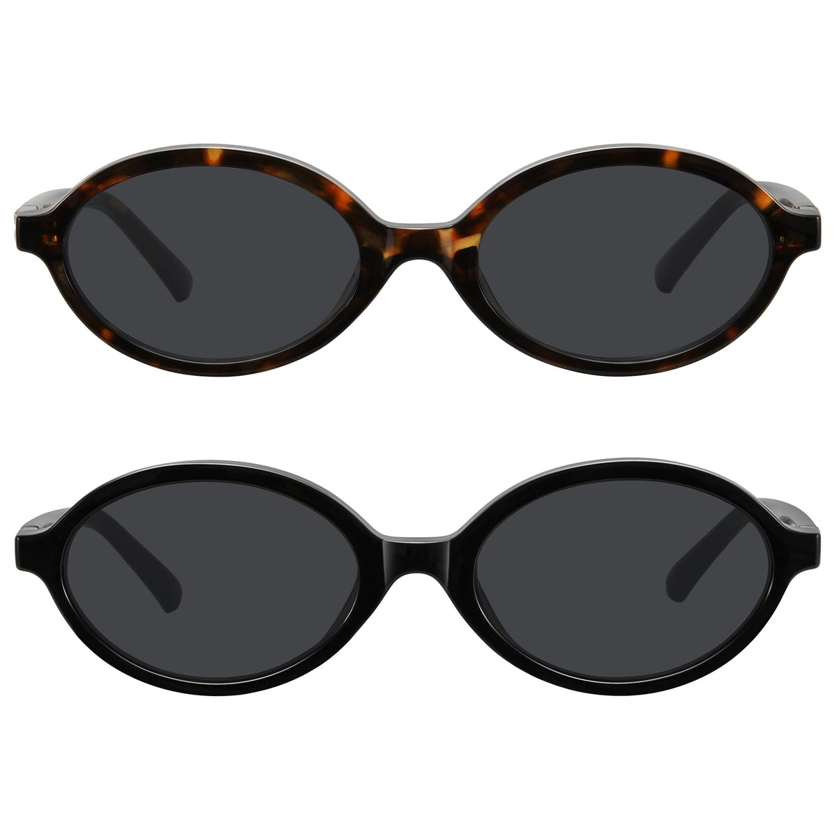 WOWSUN Retro Oval Sunglasses for Women,Slim 90s Vintage Fashion Shades