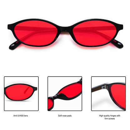 GUVIVI Retro Oval Sunglasses for Women