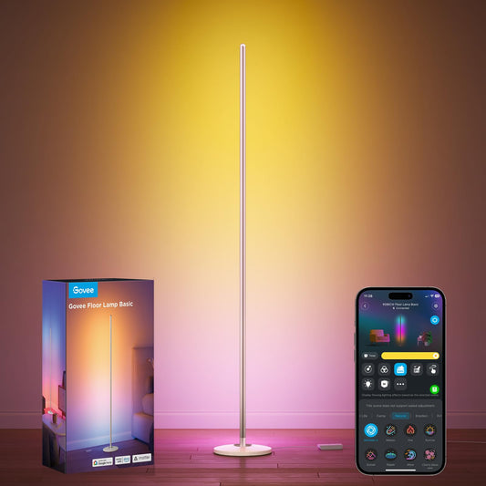 Govee RGBIC Floor Lamp Basic, 1000lm LED Corner Lamp Compatible with SmartThings
