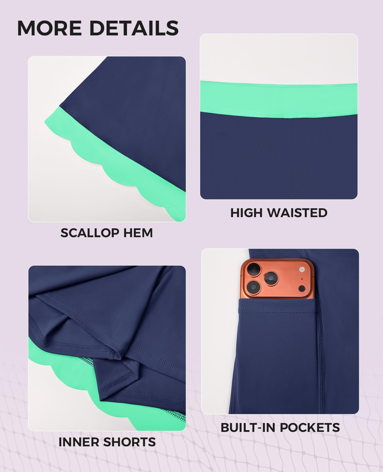 Fisoew Womens Tennis Skirts with Shorts