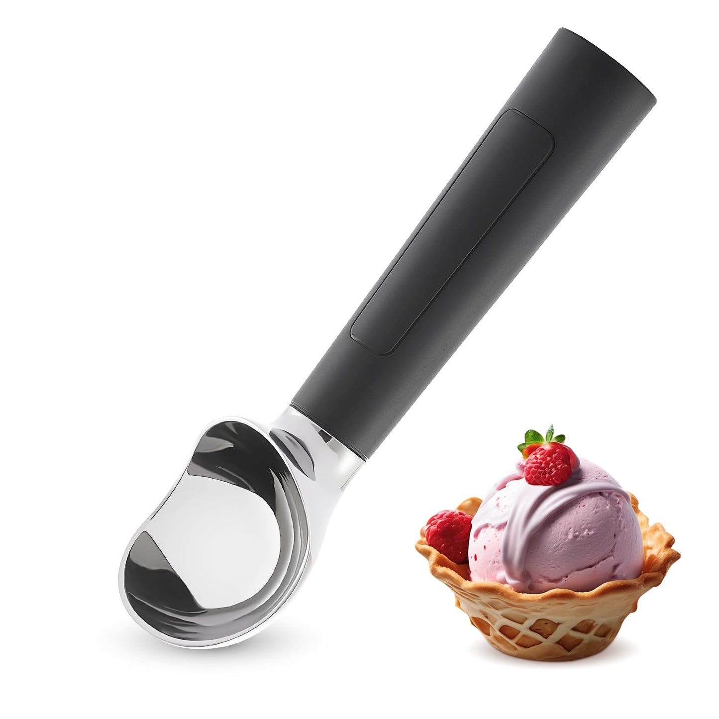 Heated Ice Cream Scoop Rechargeable, Electric Warming Ice Cream Scooper with LED Display, Heats to 158°F for Hard Ice Cream, Easy for Seniors & Kids, IP67 Waterproof (White, 2 oz)