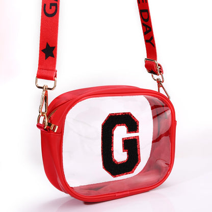 Game Day Clear Bag for Women Football Stadium Approved Clear Crossbody Purse Game Day Accessories Outfits
