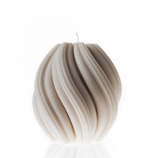 LAWA Swirl Candle - Beautiful Handmade Pillar Soy Wax Twirl Elegant Bubble Aesthetic Candle Housewarming Gift Home Room Shelf Decor Idea Spiral White Large