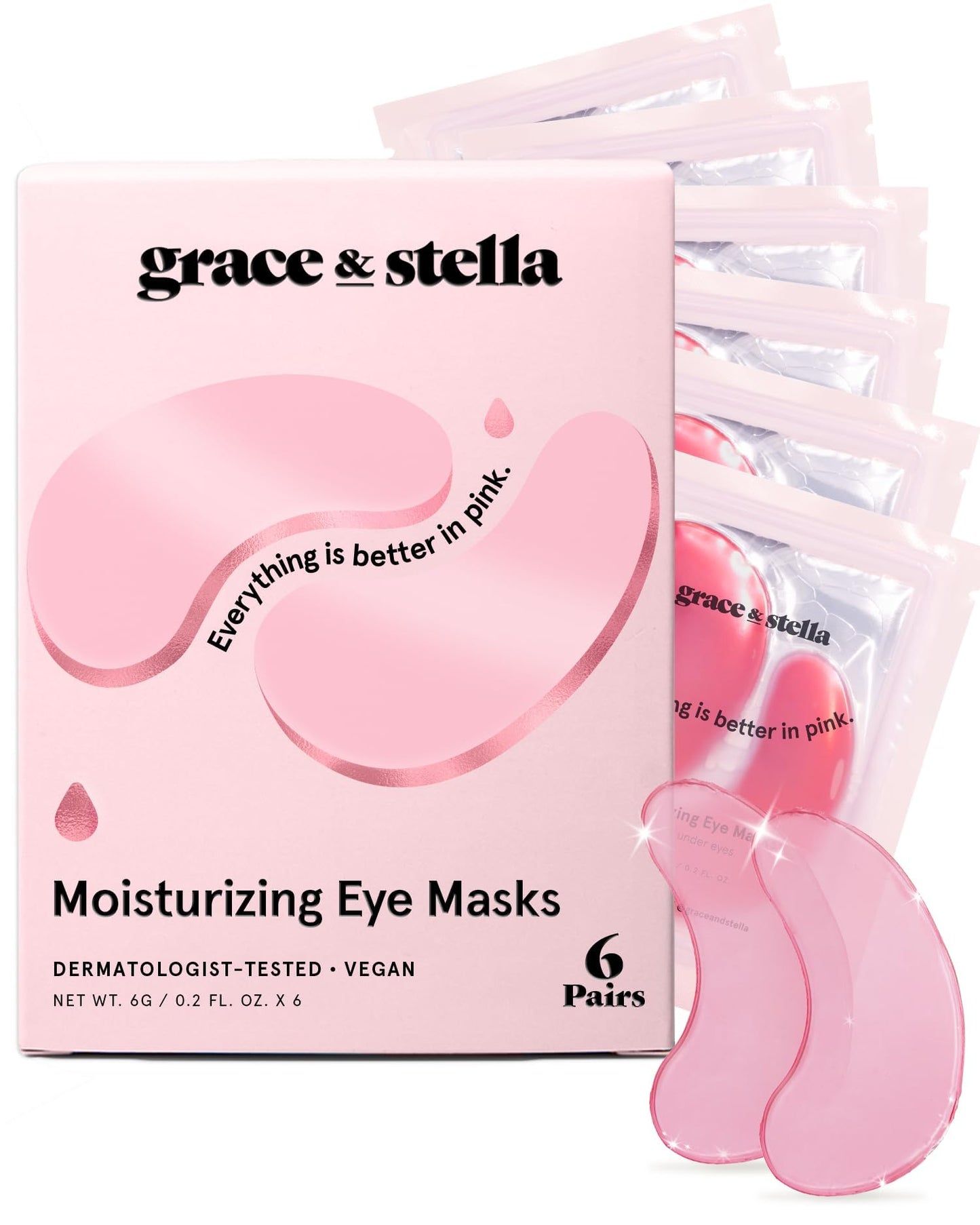 grace & stella Under Eye Patches (12 pairs) Eye Masks for Puffy Eyes and Dark Circles - Gifts for Women, Bridesmaids, Birthdays, Bachelorette Party, Self Care Gifts for Women - Vegan Cruelty-Free
