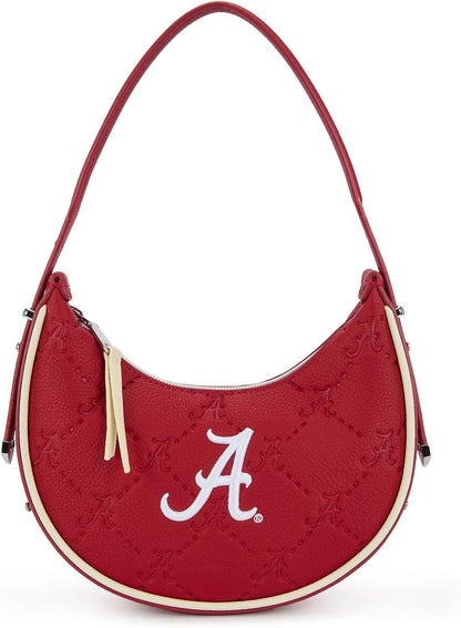 NCAA Crescent Shoulder Bag for Women, Half Moon Clutch Purses for Birthday/Graduation Gifts
