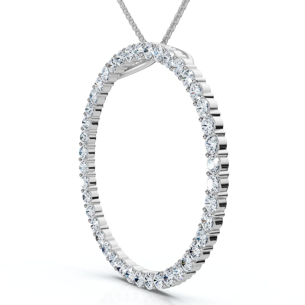 Pompeii 1 Ct Real Diamond Circle Of Life Eternity Round Pendant 14K White or Yellow Gold