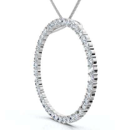 Pompeii 1 Ct Real Diamond Circle Of Life Eternity Round Pendant 14K White or Yellow Gold