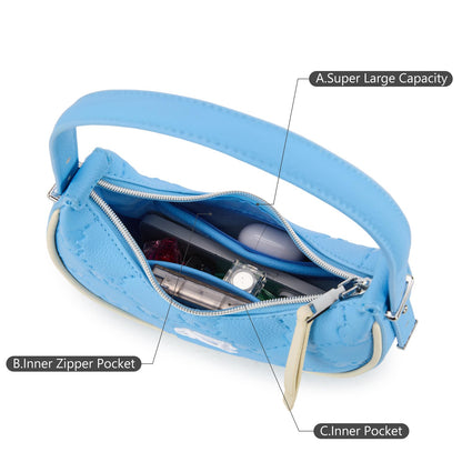 NCAA Crescent Shoulder Bag for Women, Half Moon Clutch Purses for Birthday/Graduation Gifts