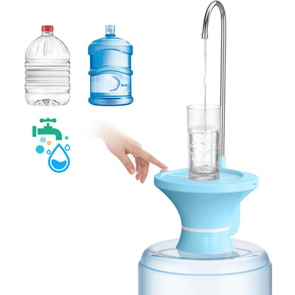 Drinking Water Dispenser Pump, Automatic Electric Drinking Water Bottle Pump for 2-5 Gallon Water Jugs, USB Rechargeable with 2 Switch Control, Stable and Portable for Home, Kitchen, Office, Camping
