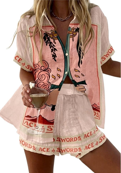 Women's Graffiti Graphic 2 Piece Outfits