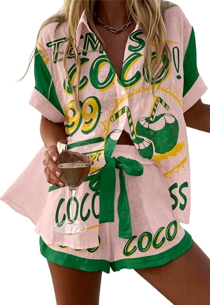 Women's Graffiti Graphic 2 Piece Outfits