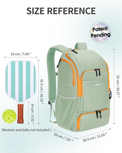 sportsnew Waterproof Pickleball Bag Men Women W/Shoe Compartment Fence Hook