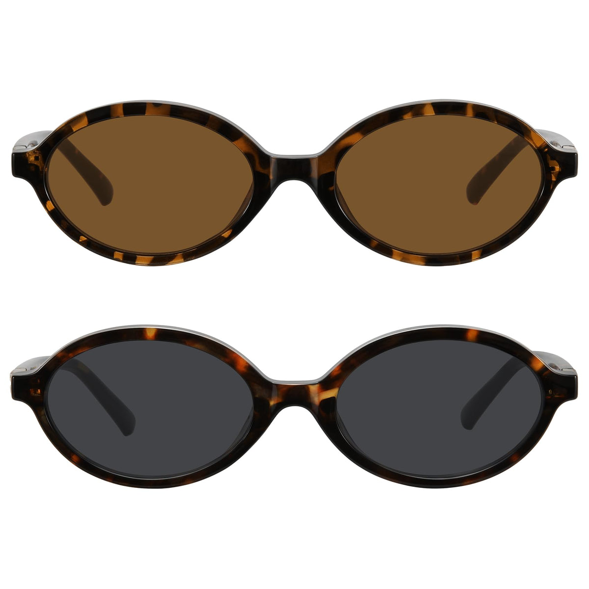 WOWSUN Retro Oval Sunglasses for Women,Slim 90s Vintage Fashion Shades