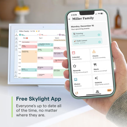 Skylight Calendar: 15-inch Wall Planner Digital Calendar & Chore Chart, Smart Touchscreen Interactive Display for Family Schedules – Wall Mount Included, Great for Organizing Your 2026 Calendar
