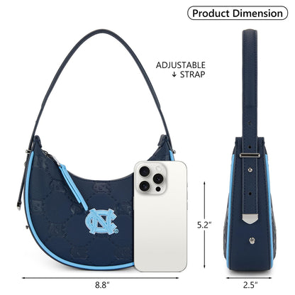 NCAA Crescent Shoulder Bag for Women, Half Moon Clutch Purses for Birthday/Graduation Gifts