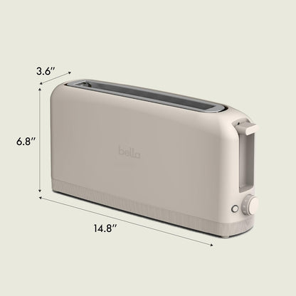bella 2 Slice Slim Toaster, Fits-anywhere™ Kitchenware, 6 Setting Shade Control with Reheat & Cancel Buttons, Fits sourdough, 10” Long Slot, Anti Jam & Auto Shutoff, 900 Watt, Blossom