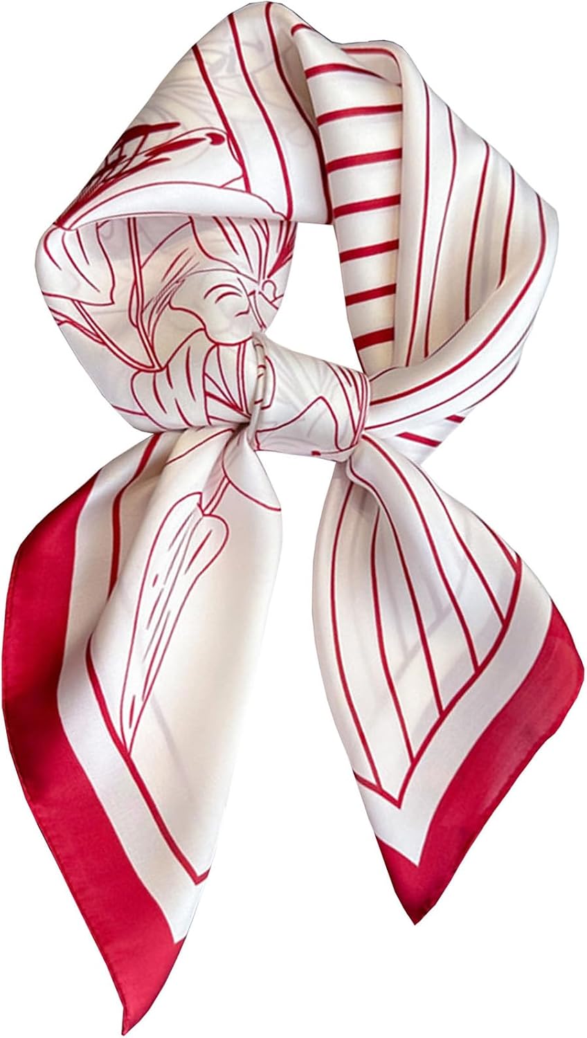 Saiusloa Neck Scarf For Womens Silky Head Scarves Hair Bandanas Square Scarf Fashion Accessories lightweight