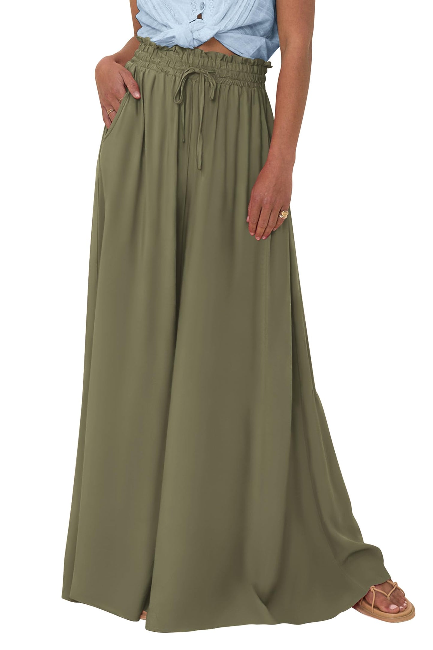PRETTYGARDEN Summer Wide Leg Palazzo Pants