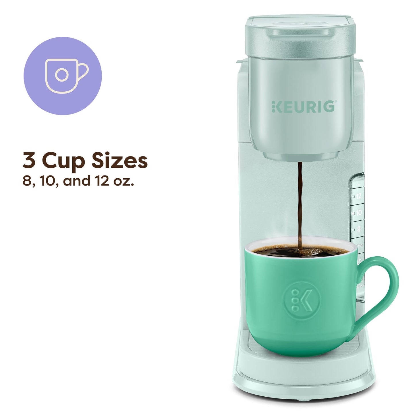 Keurig K-Express Single Serve K-Cup Pod Coffee Maker, 3 Brew Sizes, Strong Button Feature, 42oz Removable Reservoir, Island Berry