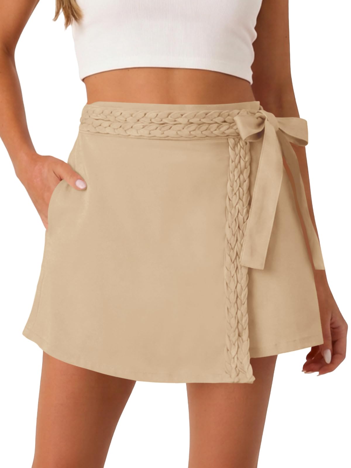 Tankaneo Womens Wrap Mini Skirt Skort