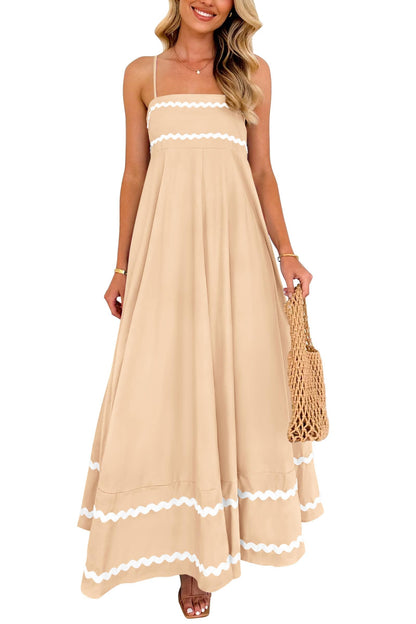 PRETTYGARDEN Women's Summer Spaghetti Strap Boho Maxi Dress