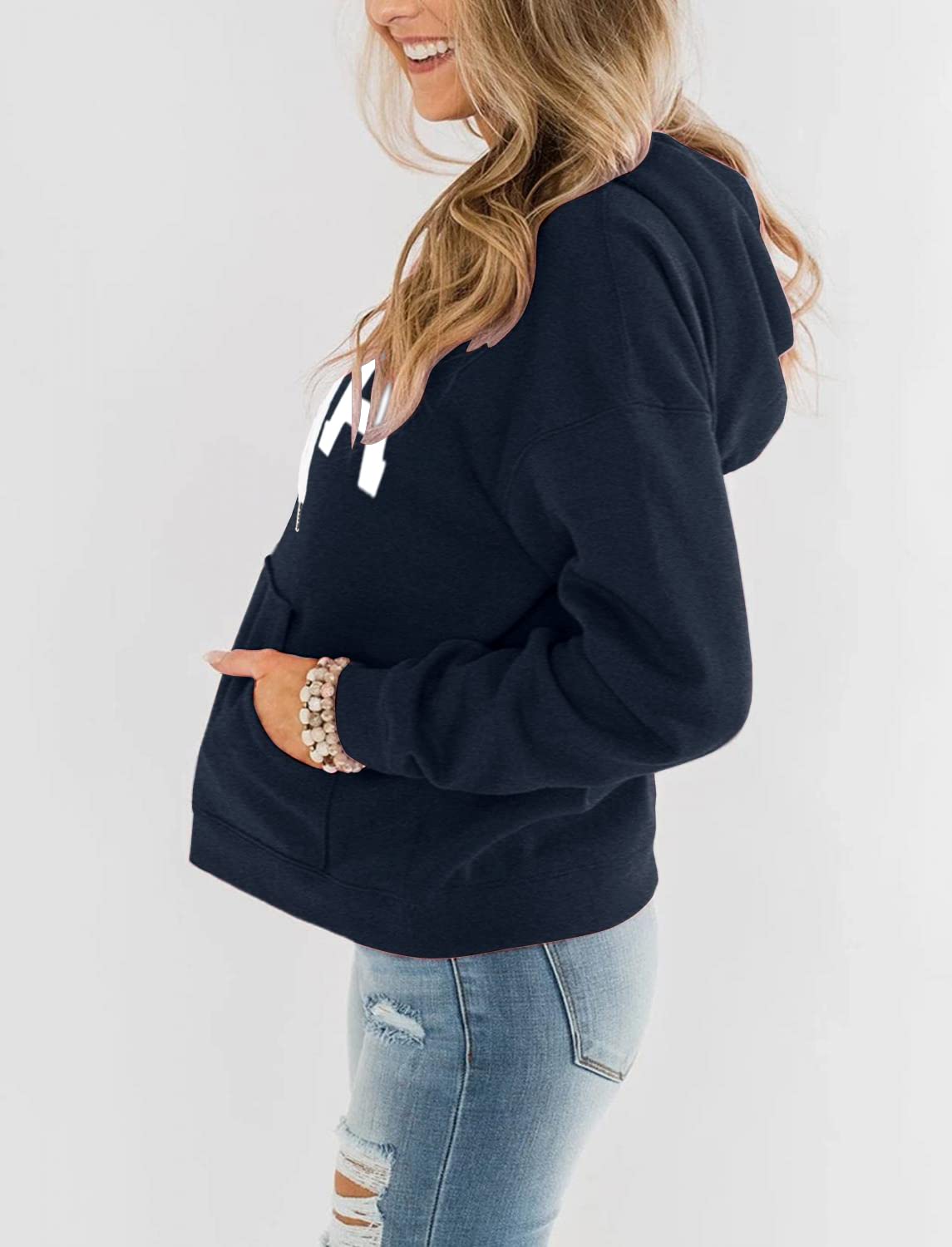 REVETRO Womens Sweatshirt USA Flag