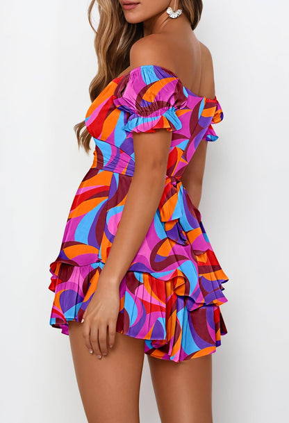 Fixmatti Women's Color Block Romper