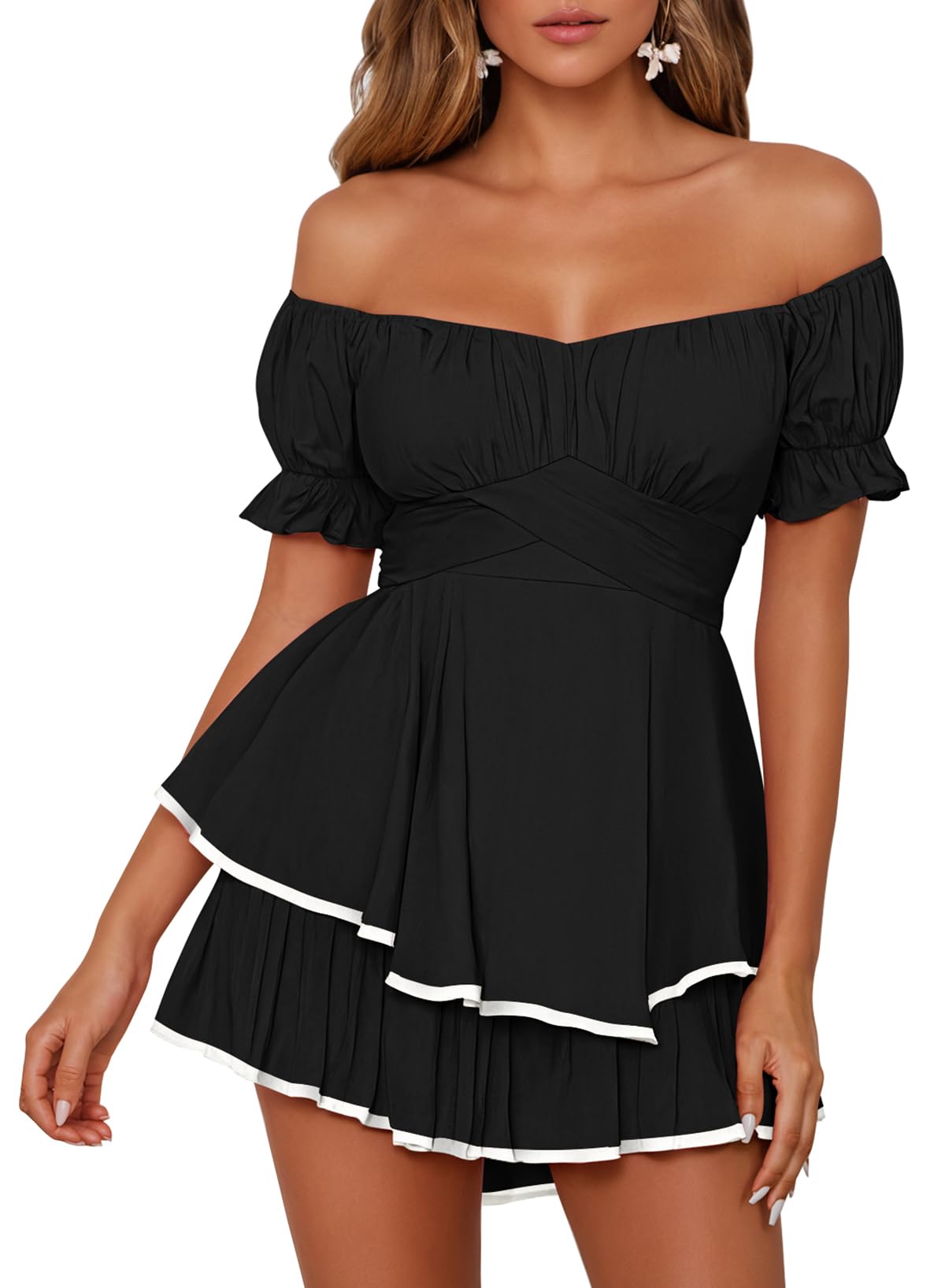 Fixmatti Women's Color Block Romper