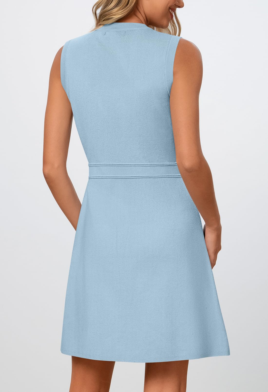 MEROKEETY Womens Summer Business Casual Mini Sweater Dress