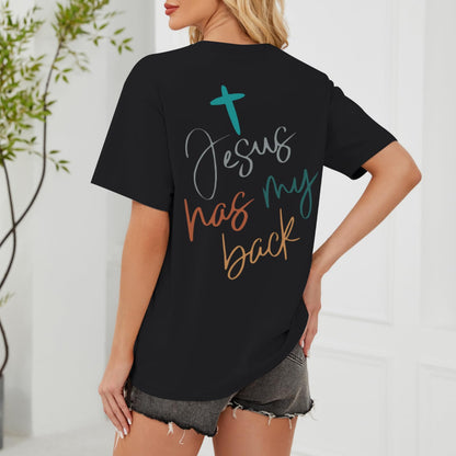 Tuislay Christian Shirts for Women Jesus Has My Back