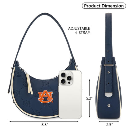 NCAA Crescent Shoulder Bag for Women, Half Moon Clutch Purses for Birthday/Graduation Gifts