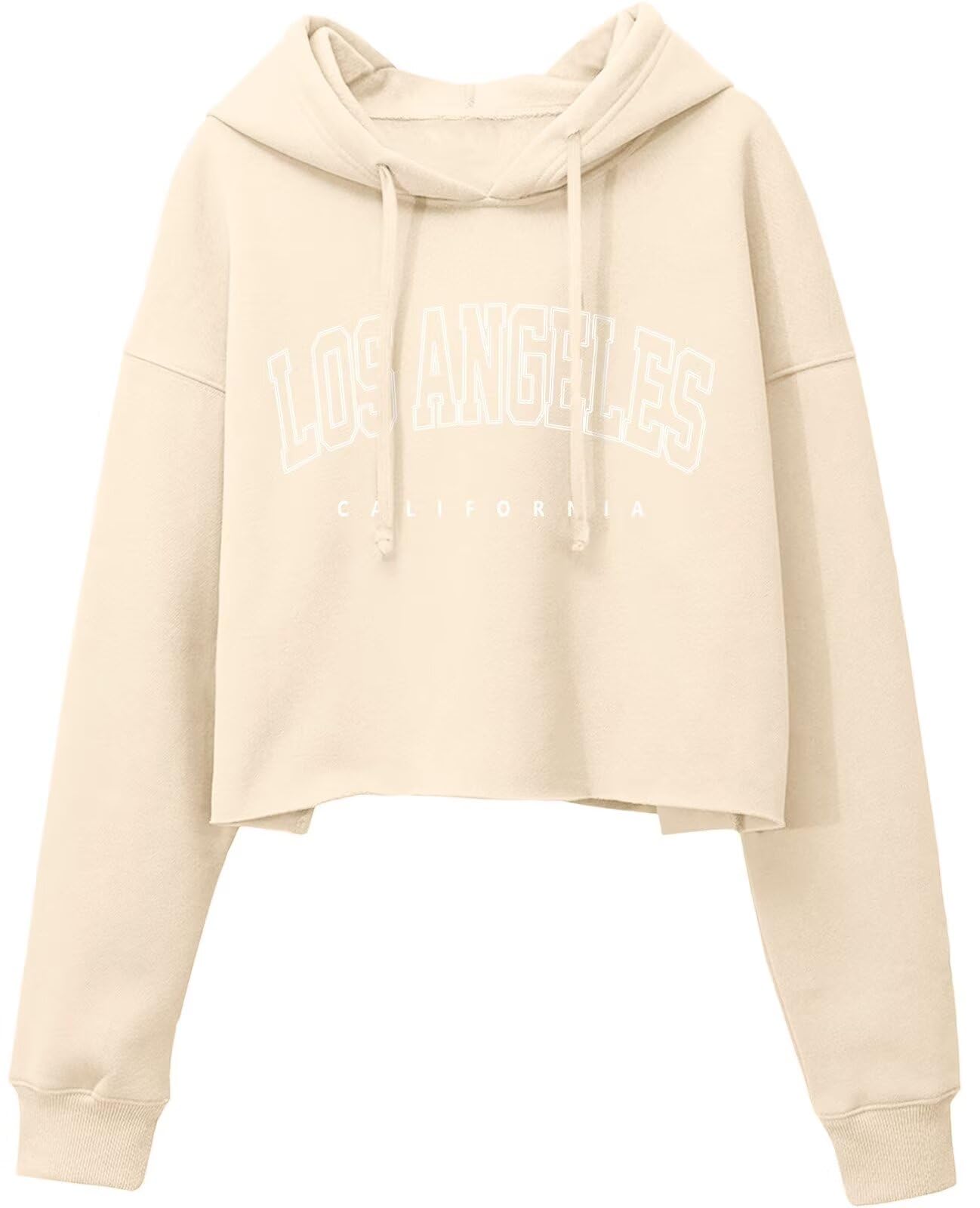 ORANDESIGNE Woman Graphic Print Cropped Hoodie Long Sleeve Fleece Pullover | 60% Cotton,Soft Fleece Fabric,Durable Letter Graphic Print,Drop Shoulder,Loose Fit,Easy Care,Going Out,Fall&Winter Casual