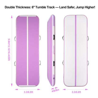 Tumble Track, Inflatable Tumbling Mat,Tumble Track Mats for Gymnastics, and Tumble Track with 4/6/8 Inches Thickness for Home, Training, Cheerleading, Yoga, Water with Pump