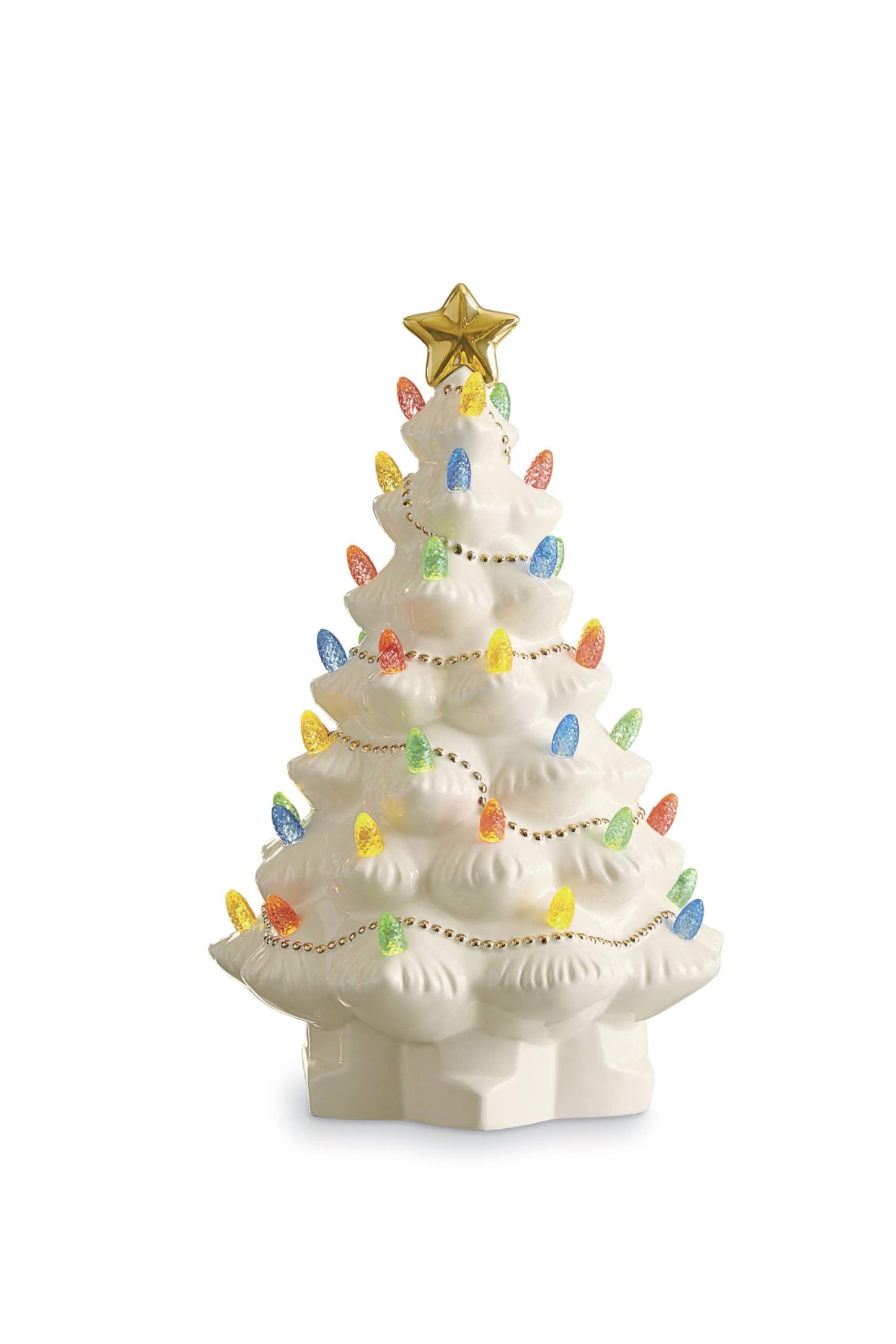 Lenox 893624 Treasured Traditions Holiday Red Bulbs Lit Tree, Christmas Decor