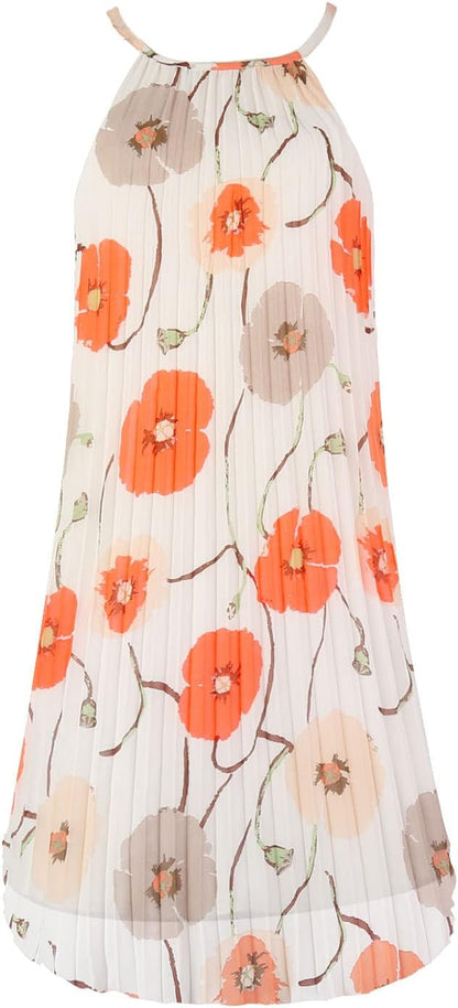 Ellames 2026 Summer Pleated Casual Swing Dress with Belt