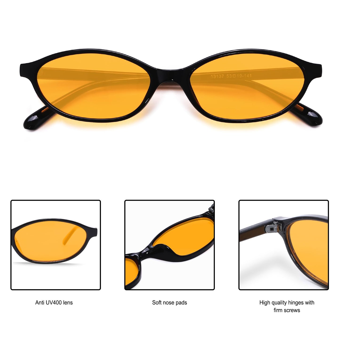 GUVIVI Retro Oval Sunglasses for Women