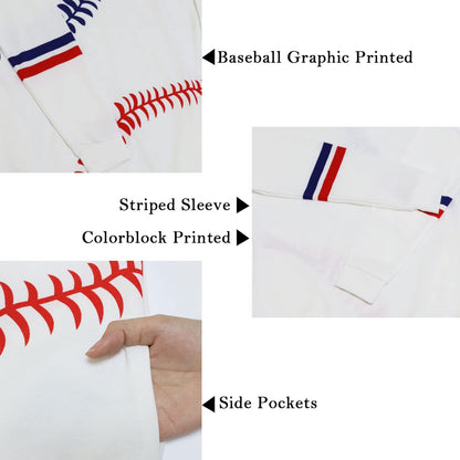 Womens Baseball Hoodie Casual Long Sleeve Baseball Mom Sweatshirt