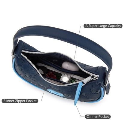 NCAA Crescent Shoulder Bag for Women, Half Moon Clutch Purses for Birthday/Graduation Gifts