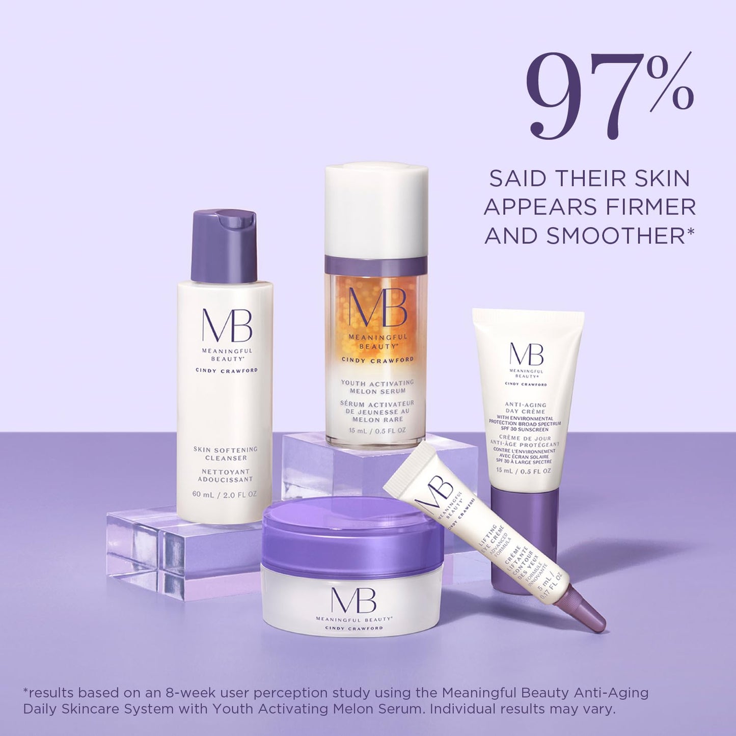 Meaningful Beauty Essentials Skincare System Advanced Formula Starter Kit, with Melon Super Antioxidants, Includes Youth Activating Melon Serum, Day Creme & Eye Cream for Younger-Looking Skin