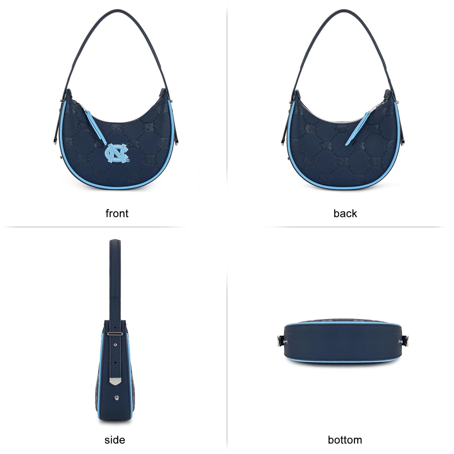 NCAA Crescent Shoulder Bag for Women, Half Moon Clutch Purses for Birthday/Graduation Gifts
