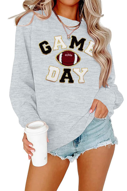FLOYU Women Sunday Funday Sweatshirt Cute Football Graphic Pullover Game Day Weekend Tops Casual Football Season Shirt