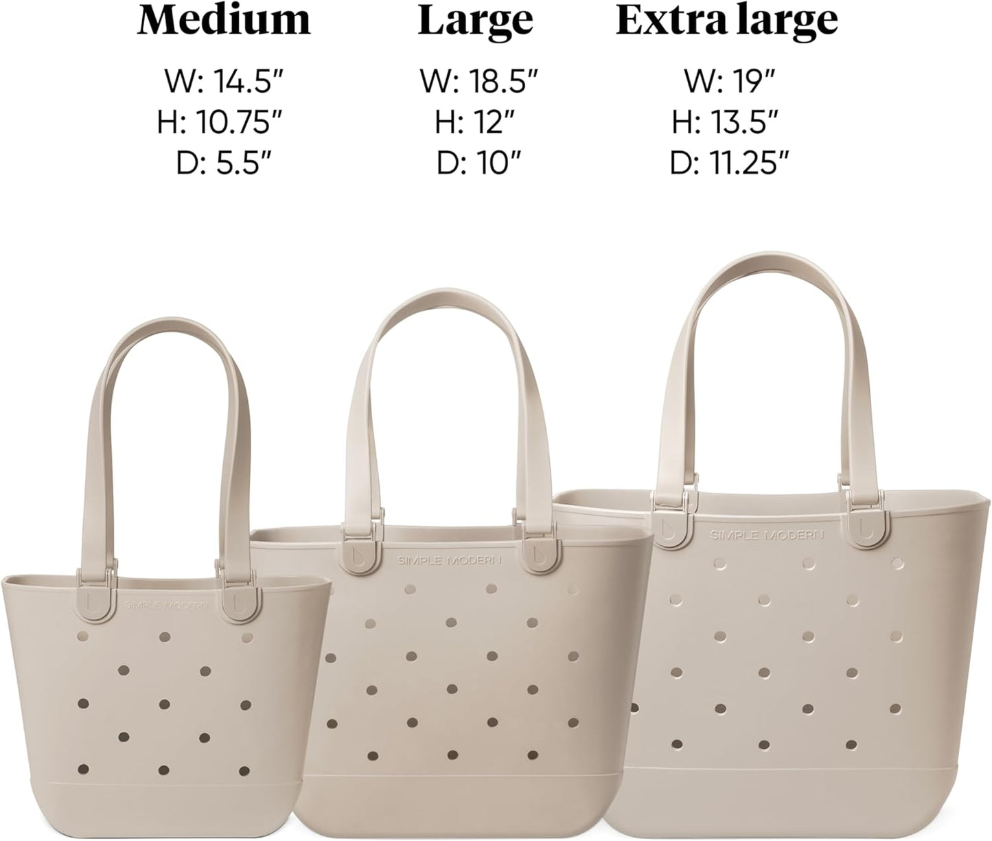Simple Modern Waterproof Rubber Beach Bag | Large | Black